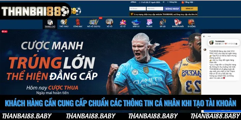 Chi tiết quy trình đăng ký tài khoản cực chuẩn tại Thanbai88