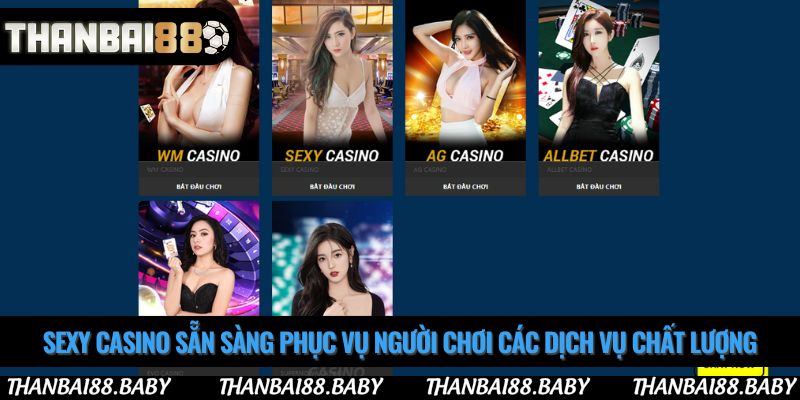 Sexy casino sẵn sàng phục vụ người chơi các dịch vụ chất lượng